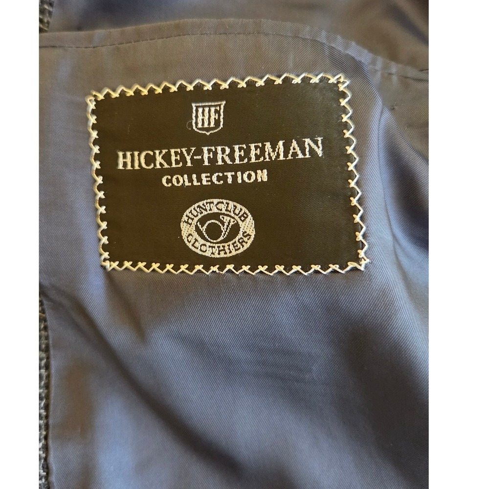Hickey Freeman Canterbury Grey Micro Check Blazer Mens 43R Wool Cashmere Vtg - Picture 9 of 11